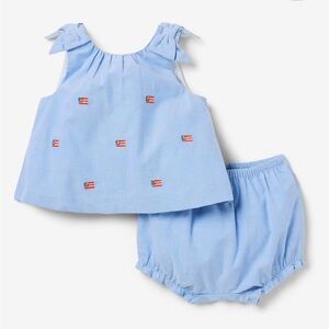 Janie and Jack Embroidered Flag Matching Set NWT